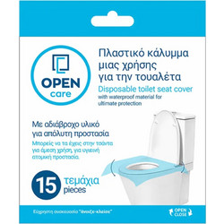 Open Care Πλαστικά Κλύμματα Λεκάνης Τουαλέτας 15τμχ