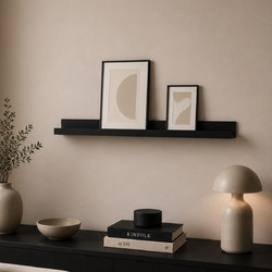 ΡΑΦΙΈΡΕΣ/ΡΆΦΙΑ ΤΟΊΧΟΥ PHOTO SHELF 80*6*7CM BLACK COLOR HOMEA 6RAN892NR