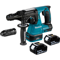 Makita DHR243RTJ Περιστροφικό Σκαπτικό Πιστολέτο Μπαταρίας 18V με 2 Μπαταρίες και SDS Plus