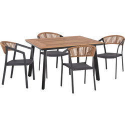 B2BMarkt Taber Σετ Τραπεζαρία Κήπου 5τμχ Γκρι