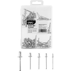 DELI σετ πριτσίνια DL236906, χάλυβας άνθρακα, 2.4-6.4mm, 75τμχ