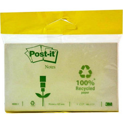 ΑΥΤΟΚΟΛΛΗΤΑ ΧΑΡΤΑΚΙΑ POST-IT 76X127 ΑΝΑΚΥΚΛΩΣΙΜΑ 100 ΦΥΛΛΑ