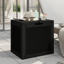 vidaXL Μπαούλο Αποθήκευσης Κήπου Αν. 55,5x43x53 εκ Πολυπροπυλένιο - Μαύρο