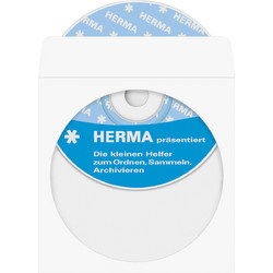Herma Φάκελος για 1 Δίσκο με Διάφανη Πρόσοψη σε Λευκό Χρώμα 100τμχ