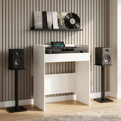 Πίνακας DJ Λευκό 82 x 45 x 102 εκ. Επεξεργασμένο Ξύλο