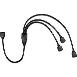 Inter-Tech Y-adapter 1x 4pin RGB to 3x 4pin RGB - Cable 0.48m Μαύρο (88885466) 88885466