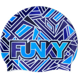 Funky Silicone Swimming Cap Blue Bits - Σκουφάκι Κολύμβησης Σιλικόνης FUNKY TRUNKS blue