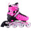 Αθλοπαιδιά Inline Αυξομειούμενα Rollers Μαύρα Ροζ 3K 2.10305