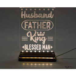 World of Wood - Φωτιστικό LED Husband Father King W00533 Λευκό