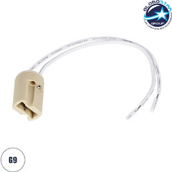 GloboStar(R) 79597 Κεραμικό Ντουί G9 με 15CM Καλώδιο D1.8 x H2.6cm