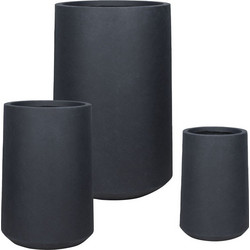 MarHome Σετ Κασπώ Fiberclay Βαρέλι Ανθρακί S:Φ30x45, M:Φ40x58, L:Φ52x78cm 3Τεμάχια