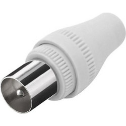 Powertech POWERTECH βύσμα PAL 9.5mm αρσενικό CAB-V011 για TV, λευκό, 5τμχ
