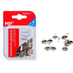 MP MP μεταλλικές πινέζες 10mm PA341-1, 100τμχ, ασημί
