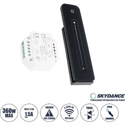 GloboStar 73124 S1-B+R11 SKYDANCE ΣΕΤ Dimmer & Ασύρματο Χειριστήριο Αφής 1 Group RF 2.4Ghz 1.5A Max AC100-240V (360W) - DC 3V IP20
