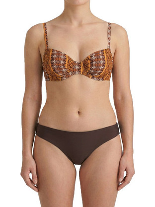 Plus size γυναικείο μαγιό bikini με μπανέλα boho flexfit βυσσινί