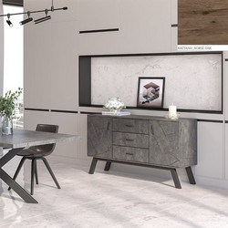Μπουφές Νο 10 Με 2 Πόρτες Και 3 Συρτάρια 150x44.5x85 Με Επιλογές Χρωμάτων - Καστάνη Norse Oak