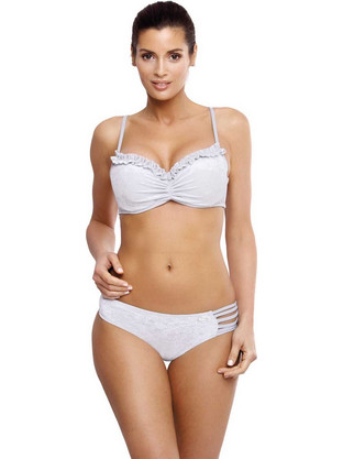 Marko Bikini Set Strapless με Ενίσχυση Ασημί M-549