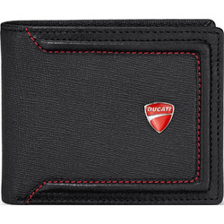 DUCATI Stelvio Πορτοφόλι Μαύρο Από Γνήσιο Δέρμα 110mm x 90mm DTLGW2270301