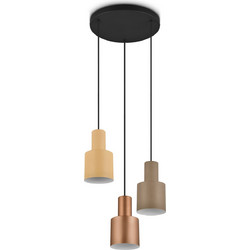 Trio Lighting Agudo Κρεμαστό Φωτιστικό Οροφής Τρίφωτο E27 Καφέ 319430317