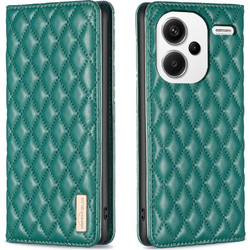 Tel1 Xiaomi Redmi Note 13 Pro Plus 5G Premium Diamond Lattice Magnetic Flip Θήκη Βιβλίο - Green
