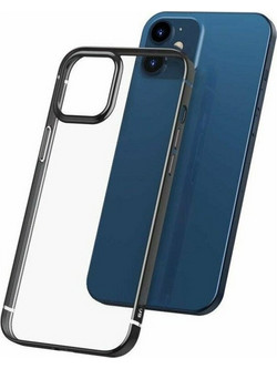 Baseus iPhone 12 mini Shining Anti-Fall Θήκη Με Πλαίσιο Σιλικόνης Διάφανη - Black