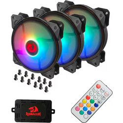 Redragon GC-F011 Case Fan 120mm RGB με Σύνδεση 4-Pin PWM 3τμχ