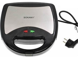 Sokany KJ-302 Τοστιέρα με Αποσπώμενες Πλάκες για 2 Τοστ 750W