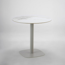 UNO ΤΡΑΠΕΖΙ BEIGE ΜΕ ΟΨΗ ΜΑΡΜΑΡΟΥ ΓΚΡΙ 80x80x74cm