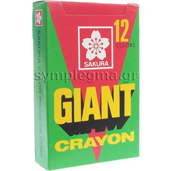 Λαδοπαστέλ SAKURA GIANT CRAYON 12 χρωμάτων XGY-12