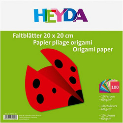 Χαρτιά ασορτί χρώματα Origami 20x20cm 60gsm HEYDA 20-4875520