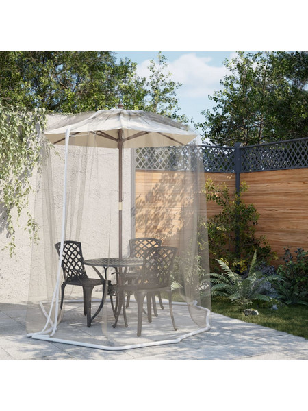 vidaXL Κουνουπιέρα για Ομπρέλα 220 Λευκή Φ300x230 εκ. από Δίχτυ