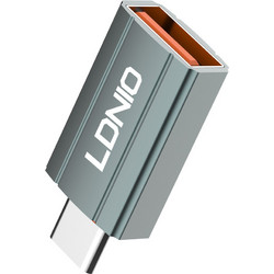 LDNIO αντάπτορας USB-C σε USB LC140, αρσενικό σε θηλυκό, γκρι