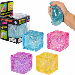 Antistress Squishy Ice Cube Glitter Slow Rising 4 χρώματα- Τυχαία επιλογή 1τεμ.(TB23572)