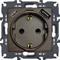 PRIME ΠΡΙΖΑ ΣΟΥΚΟ ΑΣΦΑΛΕΙΑΣ ΞΥΛΟ 1X2P+E 16A 250VAC & 2xUSB 5VDC 3A IP20 / 1000116406