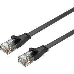 Unitek Flat U/UTP Cat.6 Καλώδιο Δικτύου Ethernet 1m Black