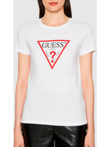 GUESS JEANS GJ SS CN SLIM ICONIC TEE ΜΠΛΟΥΖΑ ΓΥΝΑΙΚΕΙΟ W4YI04J1314-G011 White
