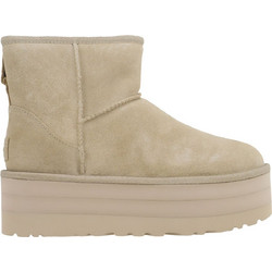UGG Γυναικεία Μποτάκια Πλατφόρμα Suede Εκρού με Γούνα 1134991-MDSD