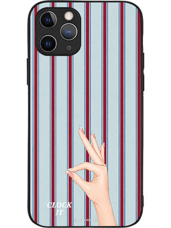 Sonique Stripe Stories Series Θήκη με Σχέδιο «Clock It» (iPhone 11 Pro)
