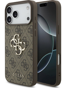 Guess 4G Metal Logo Θήκη για iPhone 18 Pro Brown (GUHCP18L4GMGBR)
