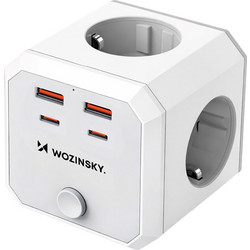 Wozinsky WKZ-4B Power Cube 4x AC 2x USB-A 2x USB-C PD 20 W 4000 W - White