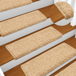 vidaXL Πατάκια Σκαλιών 15 τεμ. Λευκό 65x21x4 εκ. με Ορθογώνια Άκρη 134579