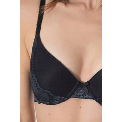 Sassa Push Up Σουτιέν Με Ενίσχυση & Μπανέλα Spacer Flexicup Μαύρο Lace - Μαύρο