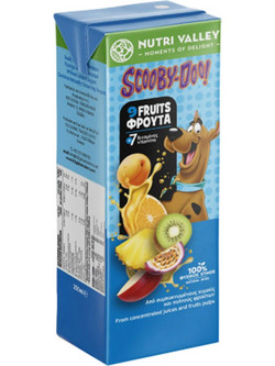 Nutri Valley Scooby-Doo Χυμός 9 Φρούτα 250ml