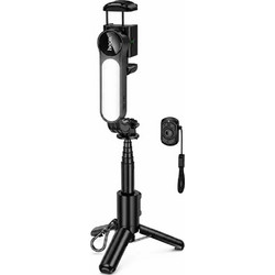 Gimbal Τρίποδο Hoco K90 Feliz Mini για Συσκευές 4.5" 7" με Φωτισμό και Τηλεχειρισμό Μαύρο