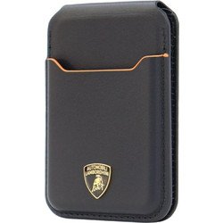 Lamborghini D1 Μαγνητικό Πορτοφόλι, Γνήσιο Δέρμα MagSafe, Βάση Κινητού, Πορτοκαλί