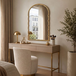 Καθρέπτης Megike Inart μέταλλο σε χρυσή απόχρωση 60x2x90εκ