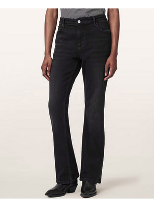 AllSaints Haldan Slim Bootcut W091EE Γυναικείο Τζιν Παντελόνι Καμπάνα Washed Black