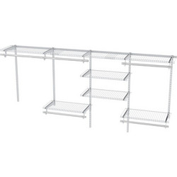 Costway Επεκτάσιμο Λευκό DIY Ανοιχτό Κρεμαστό Σύστημα Ρούχων 122-244cm JZ10353WH