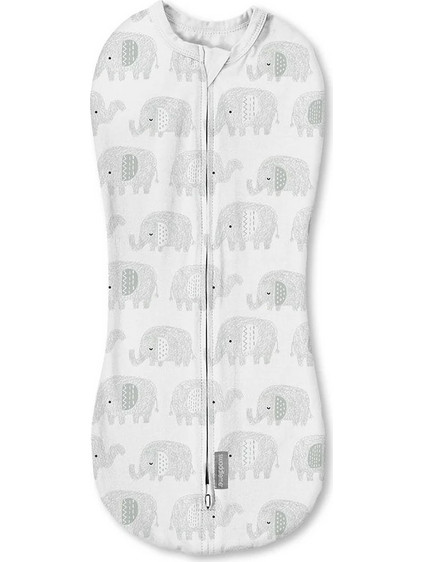 SwaddleMe Pod Πάνα Αγκαλιάς για Φάσκιωμα με Φερμουάρ Scribble Elephant 0-2 Μηνών