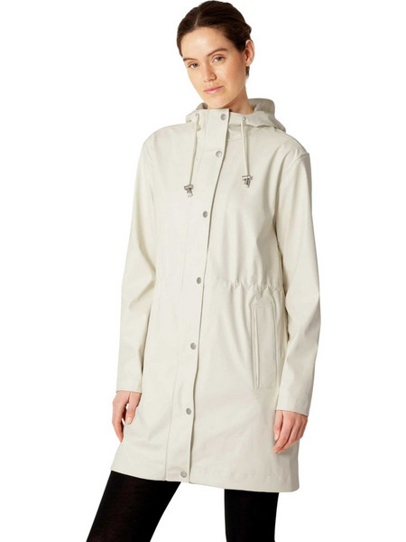 ILSE JACOBSEN W LONG PARKA RAIN JACKET MILKY CREME - RAIN230FR-121 CREAM